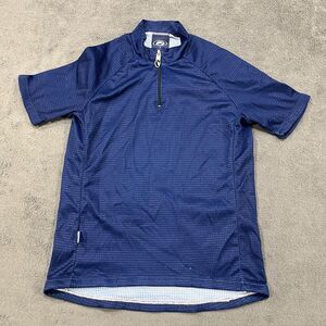 Parentini Full Zip Shortsleeve Blue Cycling Athletic Jersey Women's Size S